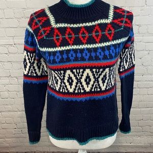 AMERICAN EAGLE OUTFITTERS Cotton Blend Colorful High Neck Sweater-XXS